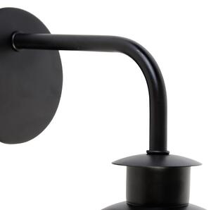 Industrijska zidna svjetiljka crna s mesingom - Haicha