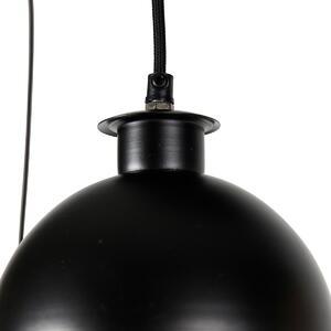 Industrijska viseća svjetiljka crna s mesinganim 5 svjetala - Haicha