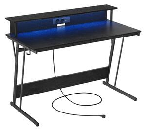 Gaming stol s LED osvjetljenjem i ugrađenom utičnicom, 60 x 120 x 76 cm, crnI