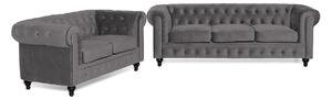 Chesterfield tapecirani namještaj Manor House Ophfenu 101, Tamno sivo