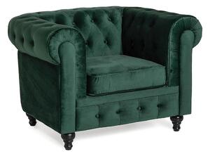 Chesterfield fotelja Manor House Ophfenu 100, Zelena, 75x112x85cm