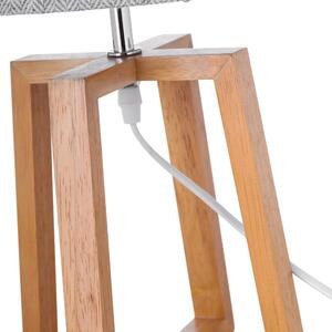 Siva/smeđa stolna lampa od masivnog drveta s tekstilnim sjenilom (visina 44 cm) – Casa Selección