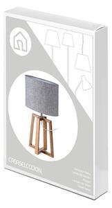 Siva/smeđa stolna lampa od masivnog drveta s tekstilnim sjenilom (visina 44 cm) – Casa Selección
