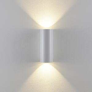 Deko-Light Vanjska zidna svjetiljka CAN, bijela, 2 žarulje, Ø 8 cm, IP65, metal, GU10, prigušiva, Bijela, Aluminij