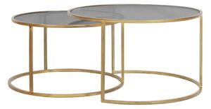 Stakleni okrugli stolići u kompletu od 2 komada zlatne boje ø 75 cm Duarte - Light & Living