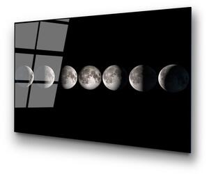 Staklena slika 100x70 cm Moon Phases - Wallity