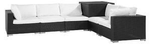 Vrtna sofa Comfort Garden 1549, Bijela, Crna, 64x330x255cm