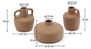 Narančaste vaze u setu 3 kom od terakote (visina 6 cm) Sofra – Kave Home