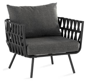 Vrtna fotelja deNoord 250, Siva, Crna, 69x89x75cm