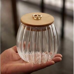 Staklena posuda RIBBE s bambuskim poklopcem 700 ml