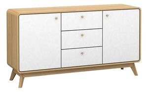 Komoda Elbtena 110, Hrast, Bijela, 75x140x39cm
