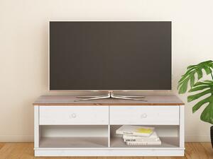 TV stol Saltoro 101, Medeni hrast, Bijela, 45x140x45cm, Bor
