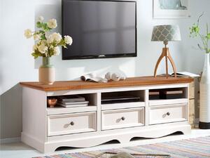 TV stol Fentivo 103, Medeni hrast, Bijela, 55x163x50cm, Bor