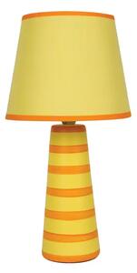 KERAMIČNA STOLNA LAMPA/E14/MAX 35W/CONE/ŽUTA S NARANČASTIM LINIJAMA VK/1302S/A