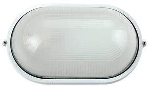 OVALNA VANJSKA ZIDNA LAMPA S PREGRADOM BIJELA MAX 60W VK/01005/W
