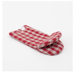 Lanena kuhinjska rukavica Red Gingham – Linen Tales