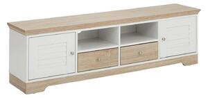 TV stol Denton 321, Bijela, Lagani hrast, 45x160x35cm