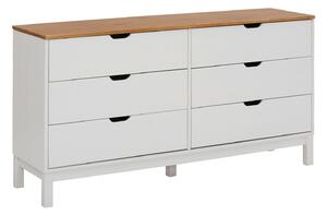 Komoda Denton 546, Bijela, Smeđa, 75x150x39cm, Bor