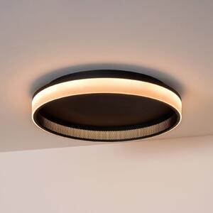 Lucide LED stropna svjetiljka ESTREJA, crna, Ø 40 cm, CCT, s koraknim prigušivanjem, prigušiva, Crno, Dnevni boravak/blagovaonica, Metal