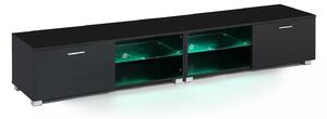 TV stol Chicago 1837, Sjajno crna, Crna, 40x200x36cm