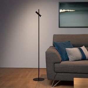 Lucide PHILON LED podna lampa, crna, s jednim sijalicom, visina 140 cm, metal, prigušiva, Crno, Dnevni boravak/blagovaonica, Aluminij
