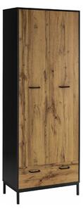 Ormar Mersalo 104, Wotan hrast, Crna, 180x65x35cm