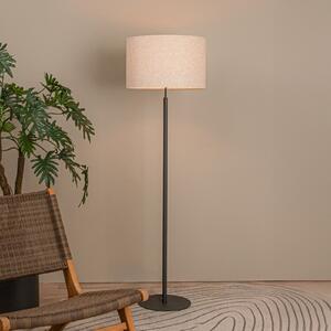 Lucide Podna lampa MAYA, bež, visina 150 cm, tkanina, E27, Bež, Dnevni boravak/blagovaonica, Tkanina / tekstil