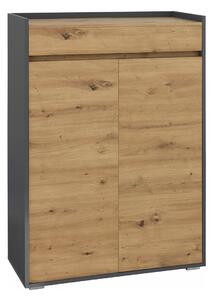 Polica za cipele Ruvciri 101, Hrast, Antracit, 118x80x35cm