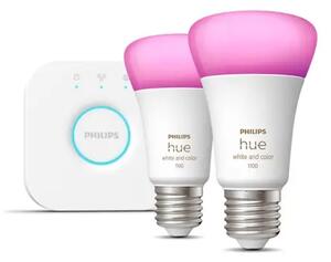 PMO PHILIPS HUE pametna LED žarulja WCA 9W A60 E27 (set 2 kom) + Hue Bridge 8719514291492