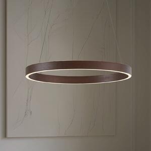Lucande Yonam LED viseća svjetiljka, Ø 60 cm, 1 žarulja, smeđa, CCT, prigušiva, Smeđa / hrđa, Dnevni boravak/blagovaonica, Metal