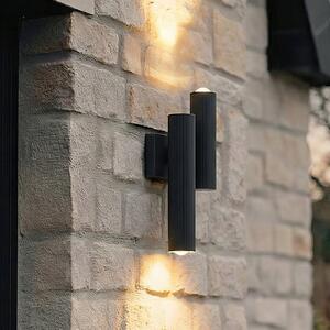 Lucande LED vanjska zidna svjetiljka Torvian, antracit, 2 žarulje, Crno, Metal
