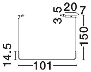 STRITA VISILICA LED/3200K/20W/1062Lm/CRNA NL9001102