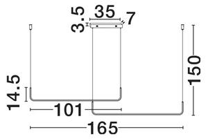 STRITA VISILICA LED/3200K/42W/1849Lm/CRNA NL9001103