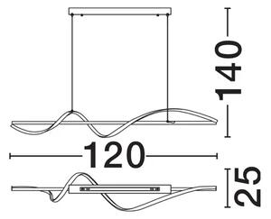 GEMMA LED VISILICA CRNA 26W IP20 3000K TRIAK PRIGUŠLJIVA NL9001094