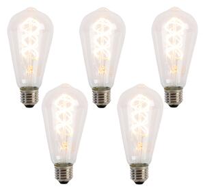 Set od 5 E27 LED spiralnih žarulja sa žarnom niti ST64 5W 400 lm 2200K