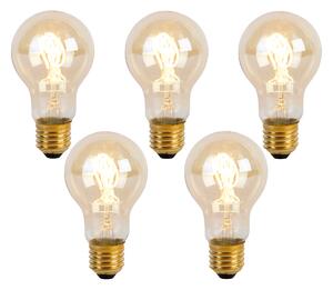 Set od 5 LED spiralnih žarulja s filamentom E27 A60 Goldline 2W 150lm 2200K