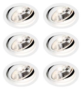 Set od 6 Moderno ugradbeno spotno bijelo podesivo - Chuck 111