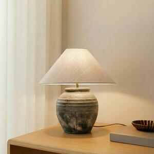 Lucande stolna lampa Thalorin, visina 46 cm, siva, keramička, Sivo, Dnevni boravak/blagovaonica, Keramika
