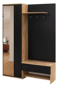 Set za hodnik Honolulu 160, Crna, Wotan hrast, 200x140x40cm