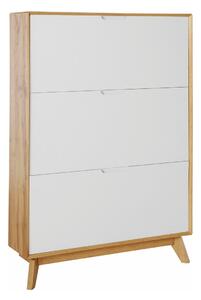 Ormarić za cipele Dorvou 105, Hrast, Bijela, 125x89x24cm