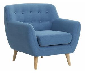 Fotelja Berwyn 215, Plava, 76x77x80cm, Eukaliptus, Hrast