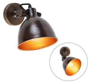 Industrijska zidna svjetiljka bakrena s mesinganim podešavanjem - Liko