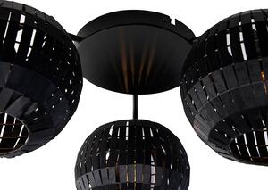 Moderna stropna svjetiljka crna 3 svjetla - Zoë