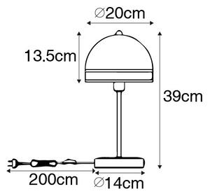 Orijentalna stolna lampa crna s ratanom 20 cm - Magna Rattan