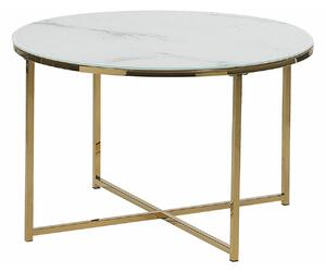 Stolić za kavu Berwyn 392, Bijeli mramor, Zlatno, 45cm