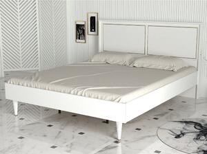 Woody Fashion Dvostruki krevet, Bijela boja Zlato, Ravenna - White