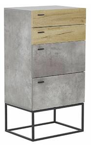 Komoda Berwyn 459, Svijetlo drvo, Boja betona, 106x52x41cm