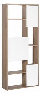 Polica Berwyn 478, Svijetlo drvo, Bijela, 175x75x24cm