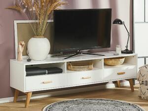 TV stol Berwyn 481, Svijetlo drvo, Bijela, 55x180x40cm, Hrast