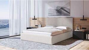 Bež tapecirani bračni krevet s prostorom za pohranu s podnicom 180x200 cm Bufo Bed – MESONICA